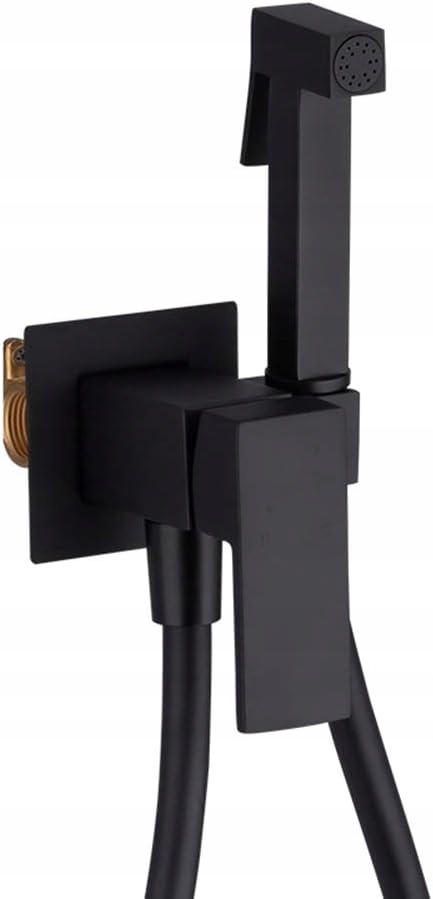 Čierny bidetový ručný postrekovač na montáž na stenu