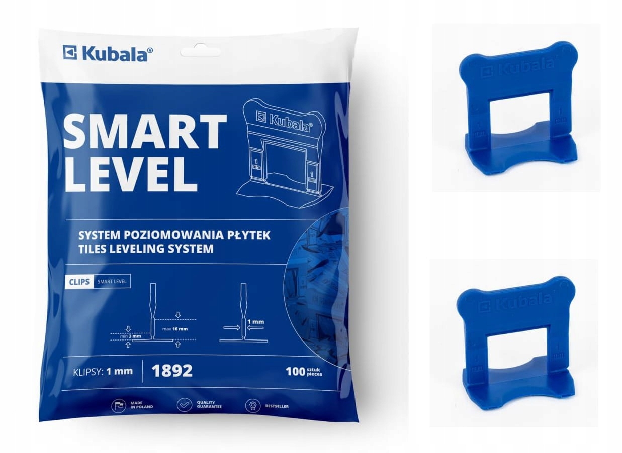 

Kubala Klipsy System Do Poziomowania 1mm 1500szt