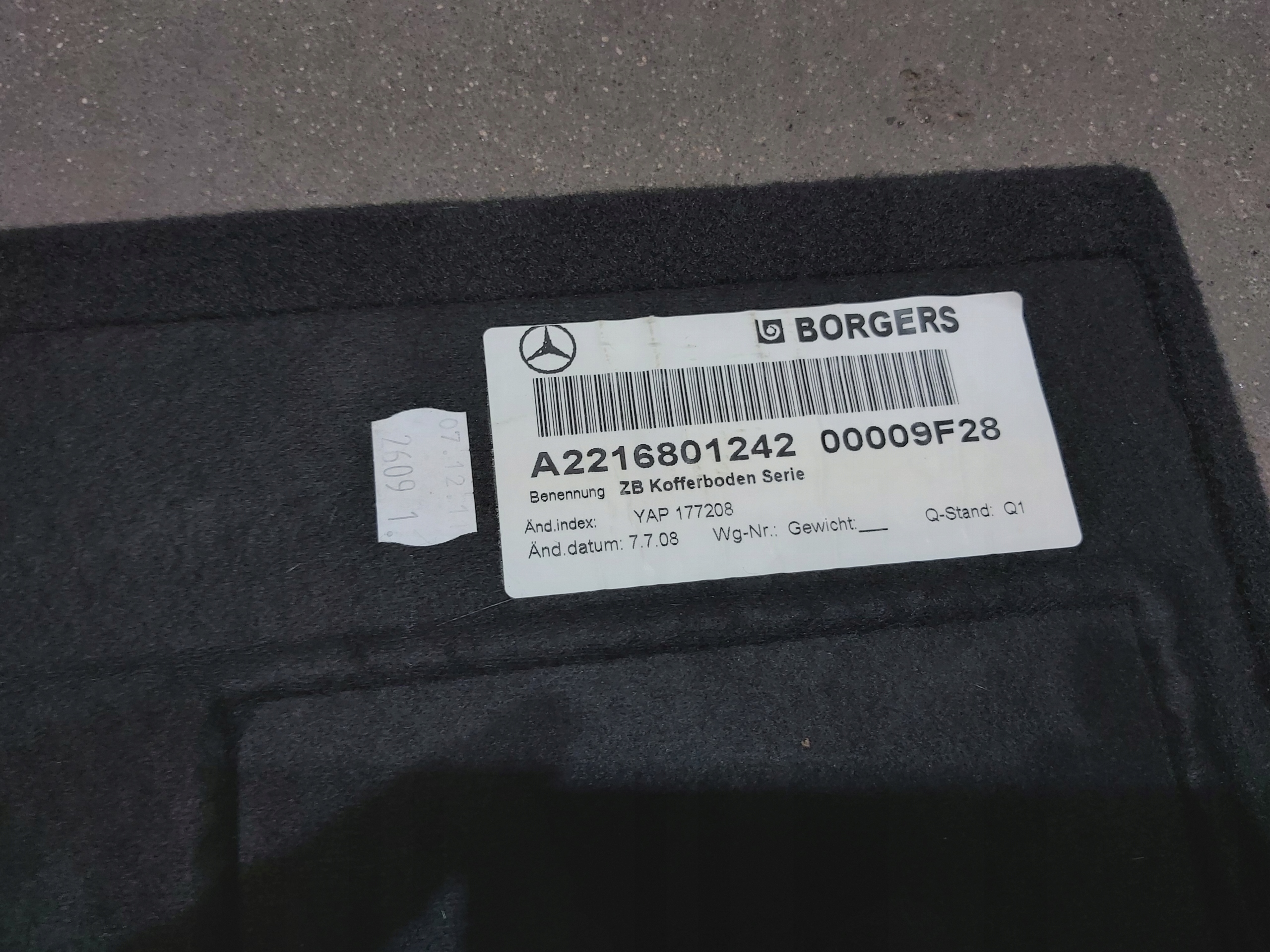 cover boot mats MERCEDES S W221 LIFT