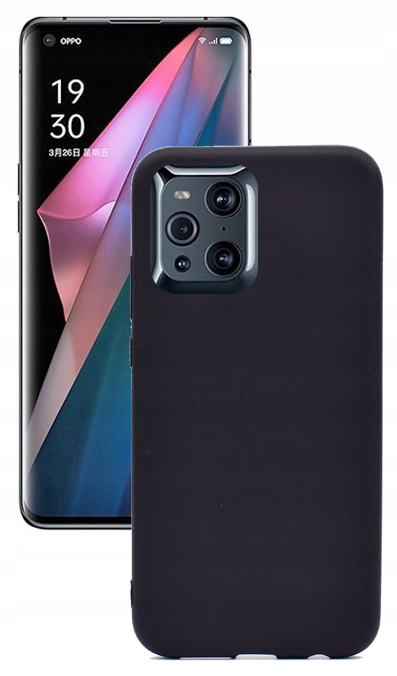 Etui plecki matowe czarne matt do Oppo Find X3
