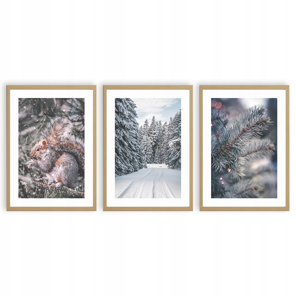 ZESTAW PLAKATÓW A4 ZIMA ŚNIEG PREZENT ŚWIĘTA SUPER