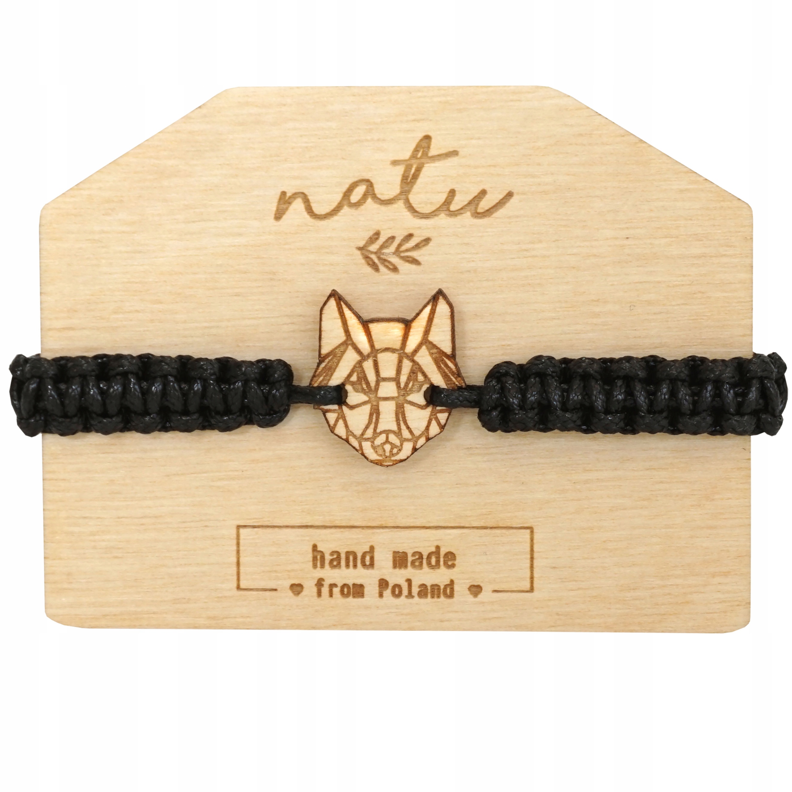 

Bransoletka mały Wilk grawer hand made Wolf Natu