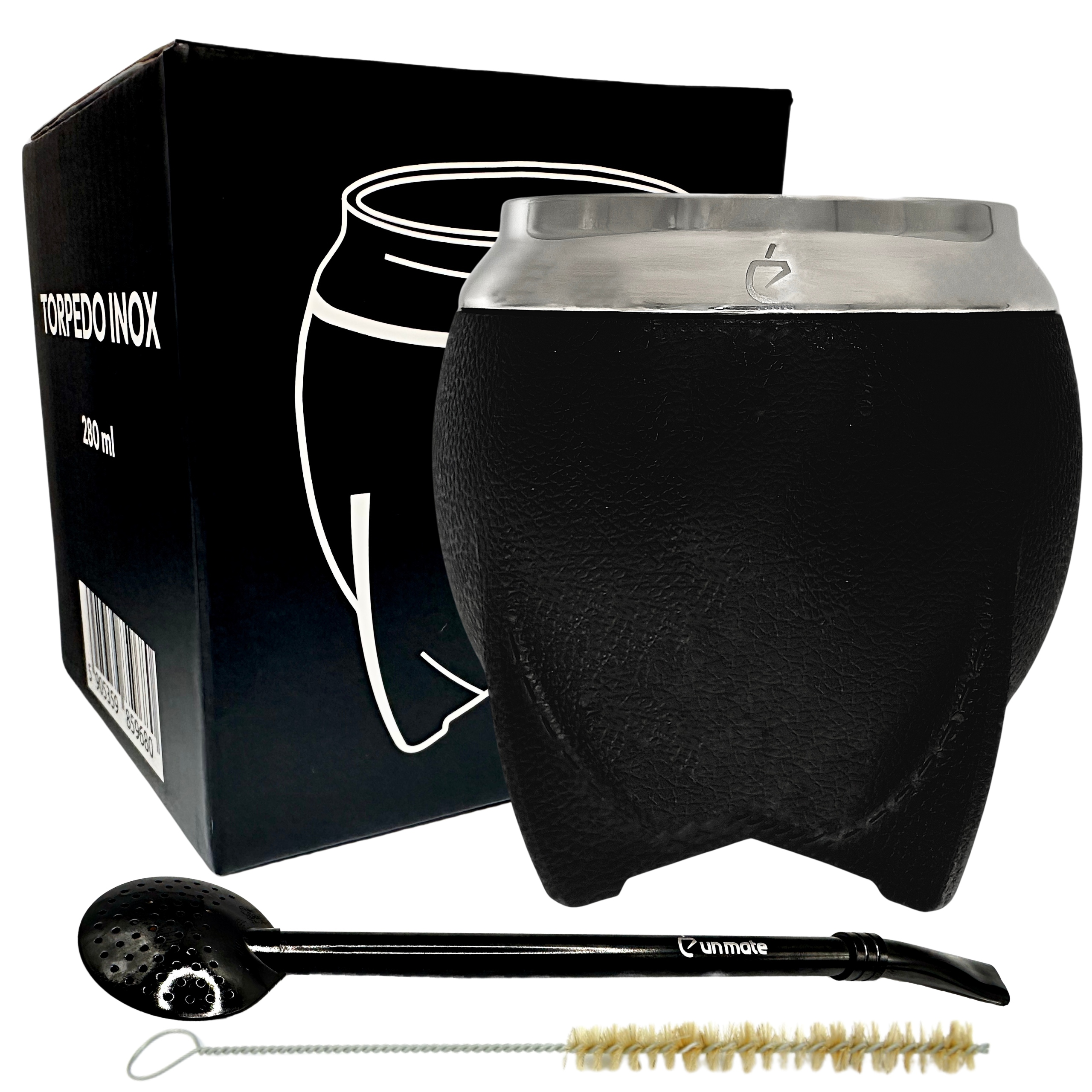 Levně Černá sada Torpedo pro yerba maté od Un Mate: tykva Inox matero, bombilla