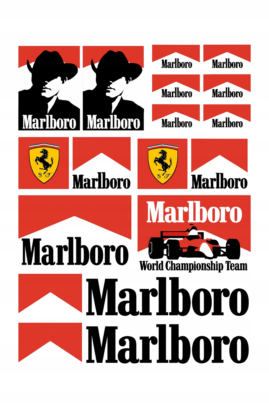 Zestaw naklejek Marlboro , plansza