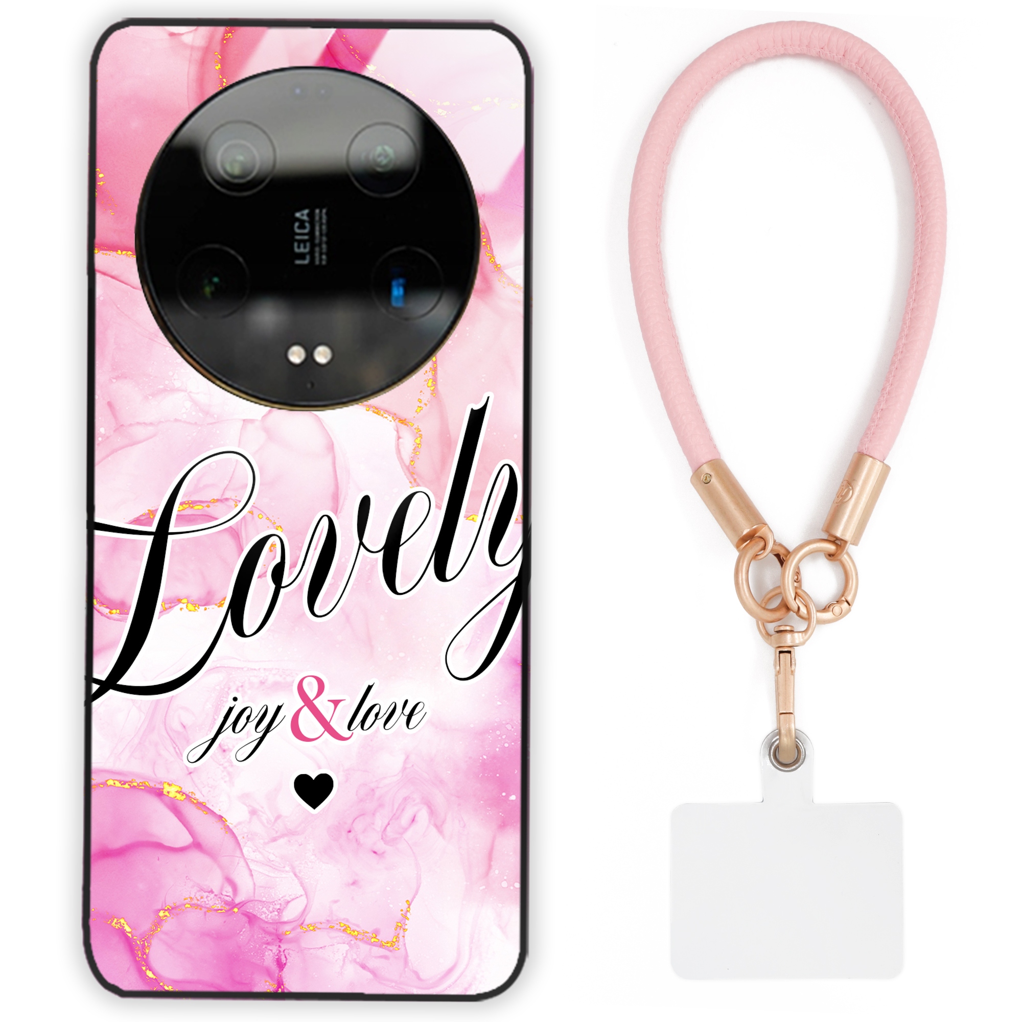 Pouzdro Pro Xiaomi 13 Ultra Case Lesklé Vodítko Růžová Kůže Mramor Glamour Wz