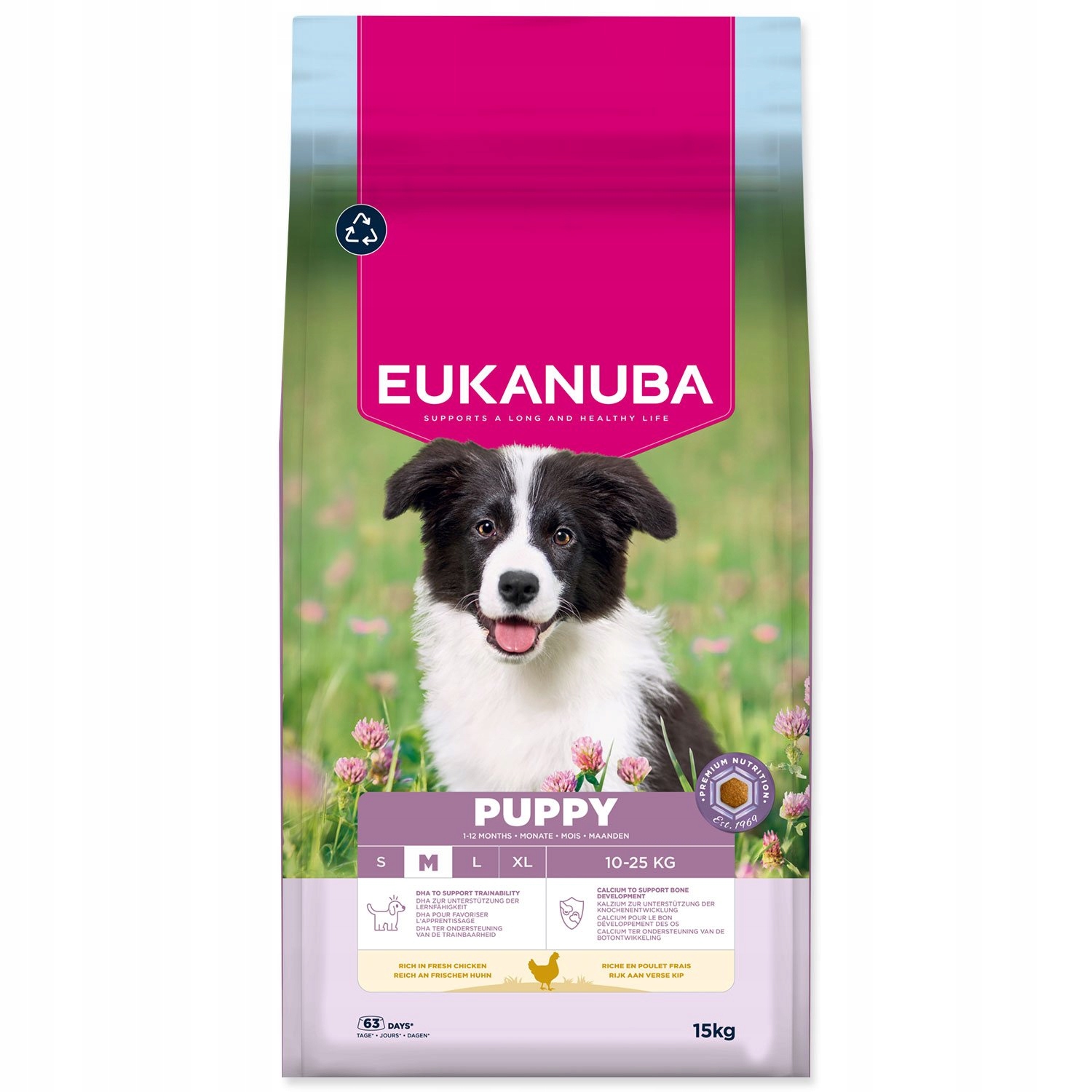 Levně Krmivo Eukanuba Puppy Medium rich in fresh chicken 15kg