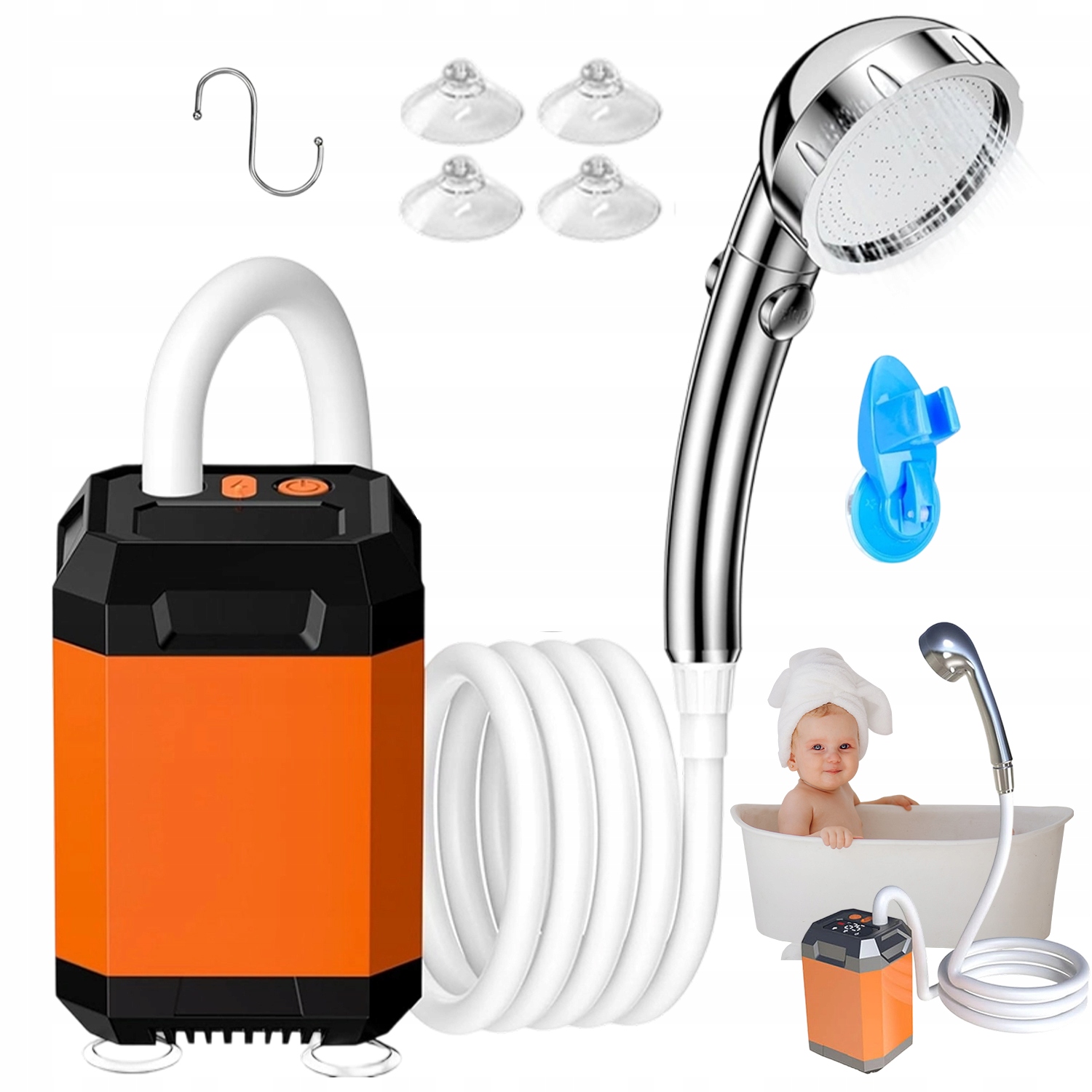 Přenosná Turistická Sprcha S Displejem Teploty A Uv Záření