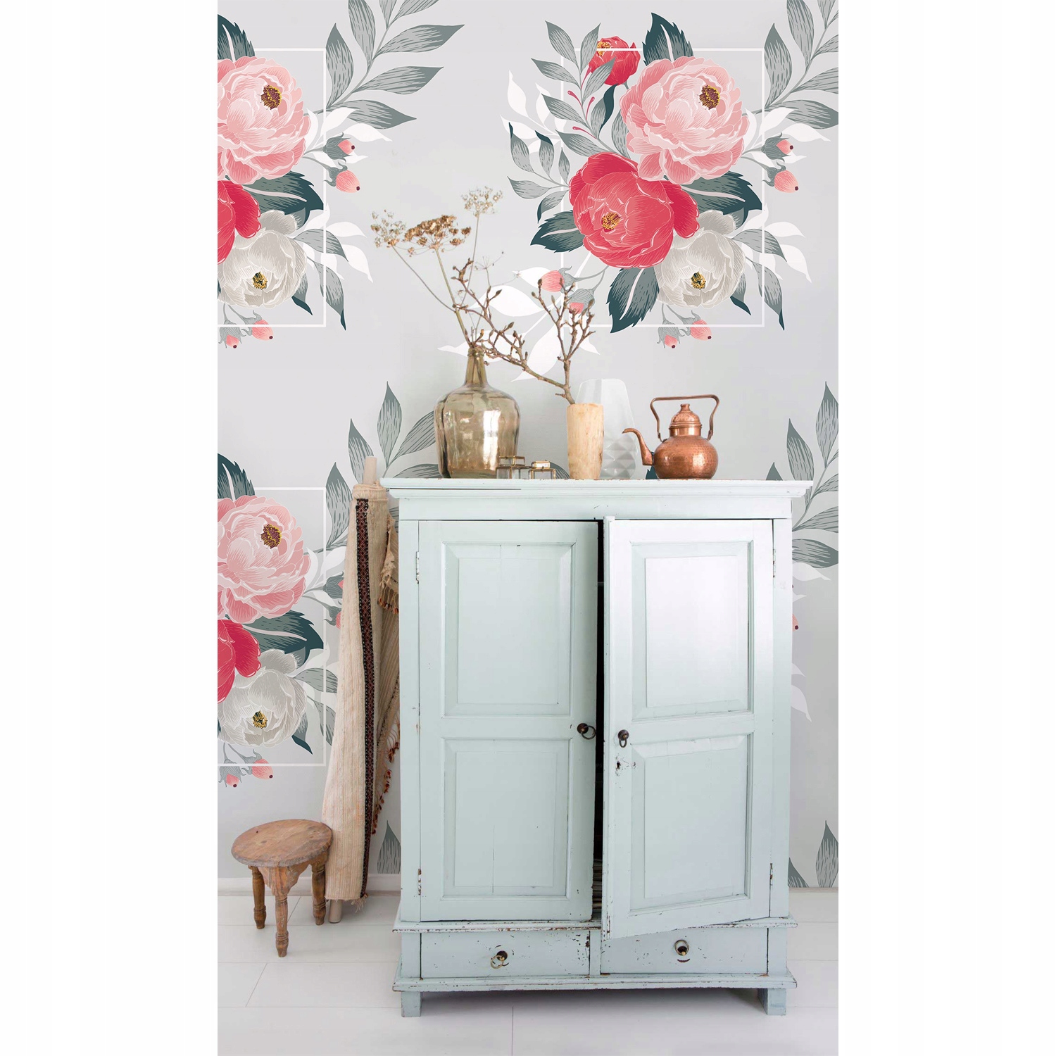 

Tapeta ścienna Delikatne wzory kwiatowe 290x290 cm