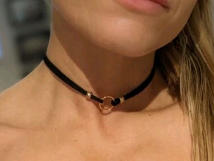 

Choker czarny Naszyjnik na szyję kółko kuleczki