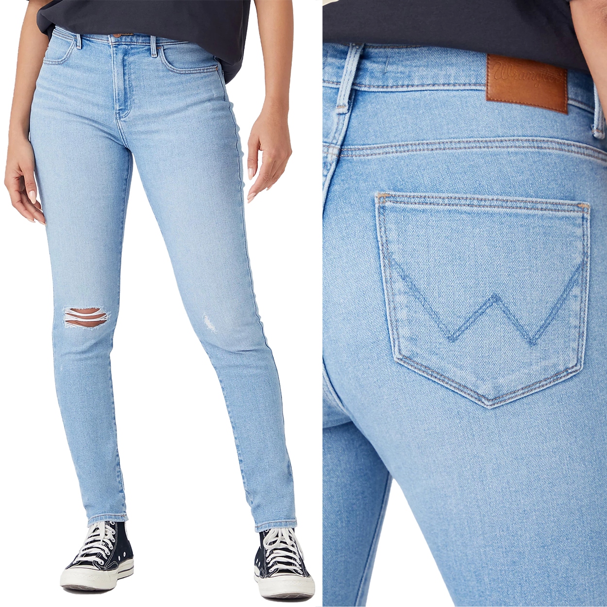 Wrangler High Rise Skinny Beach Baby Dámské Džínové Kalhoty Úzké Nohavice W27 L32