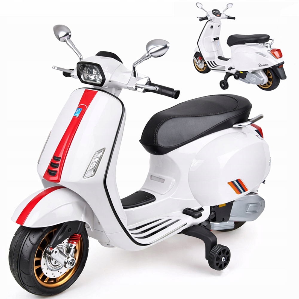 Motor skuter elektryczny Vespa na akumulator dla dziecka melodie PA0344