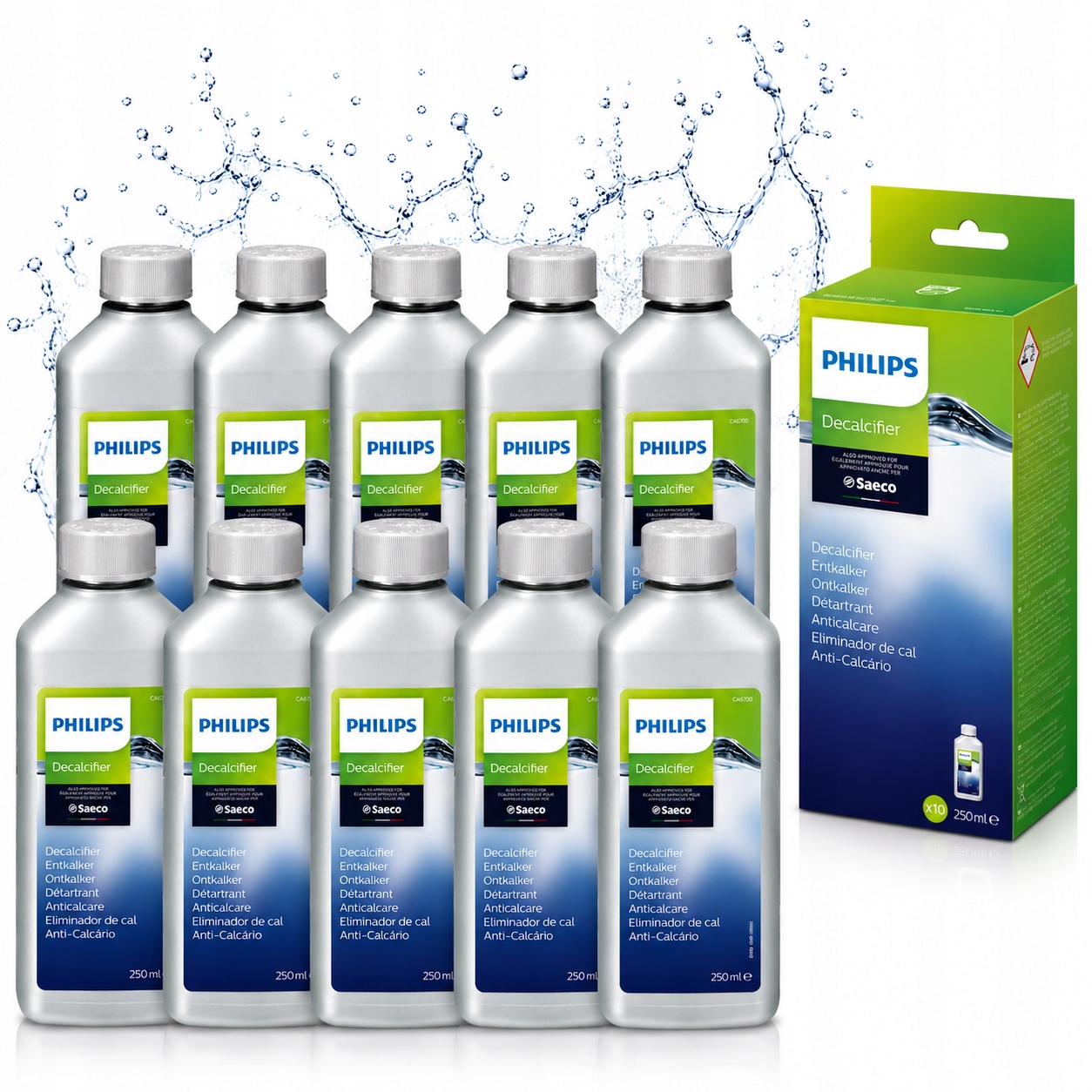 10x Odvápňovač Philips Saeco CA6700/10 250 ml pro tlakové kávovary