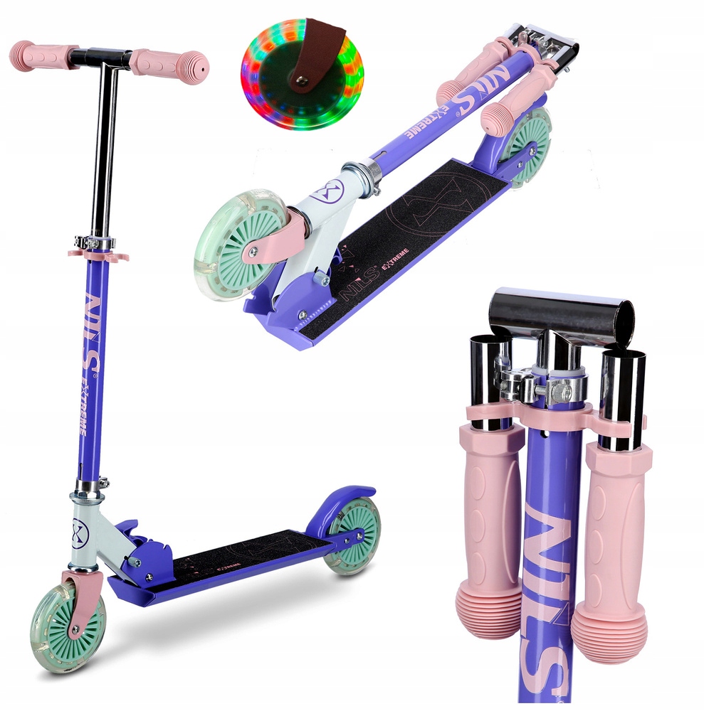 Nils Městská koloběžka Klasická dětská Led kolečka s výškovým nastavením