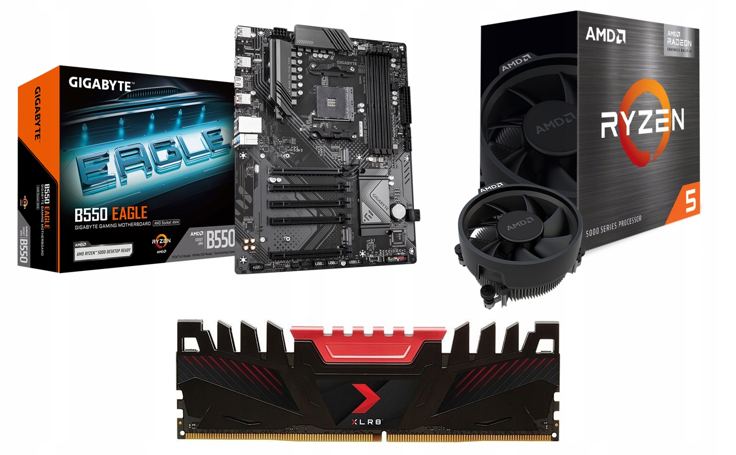 Zestaw Amd Ryzen 5 5500GT Gigabyte B550 Eagle 16GB 3200