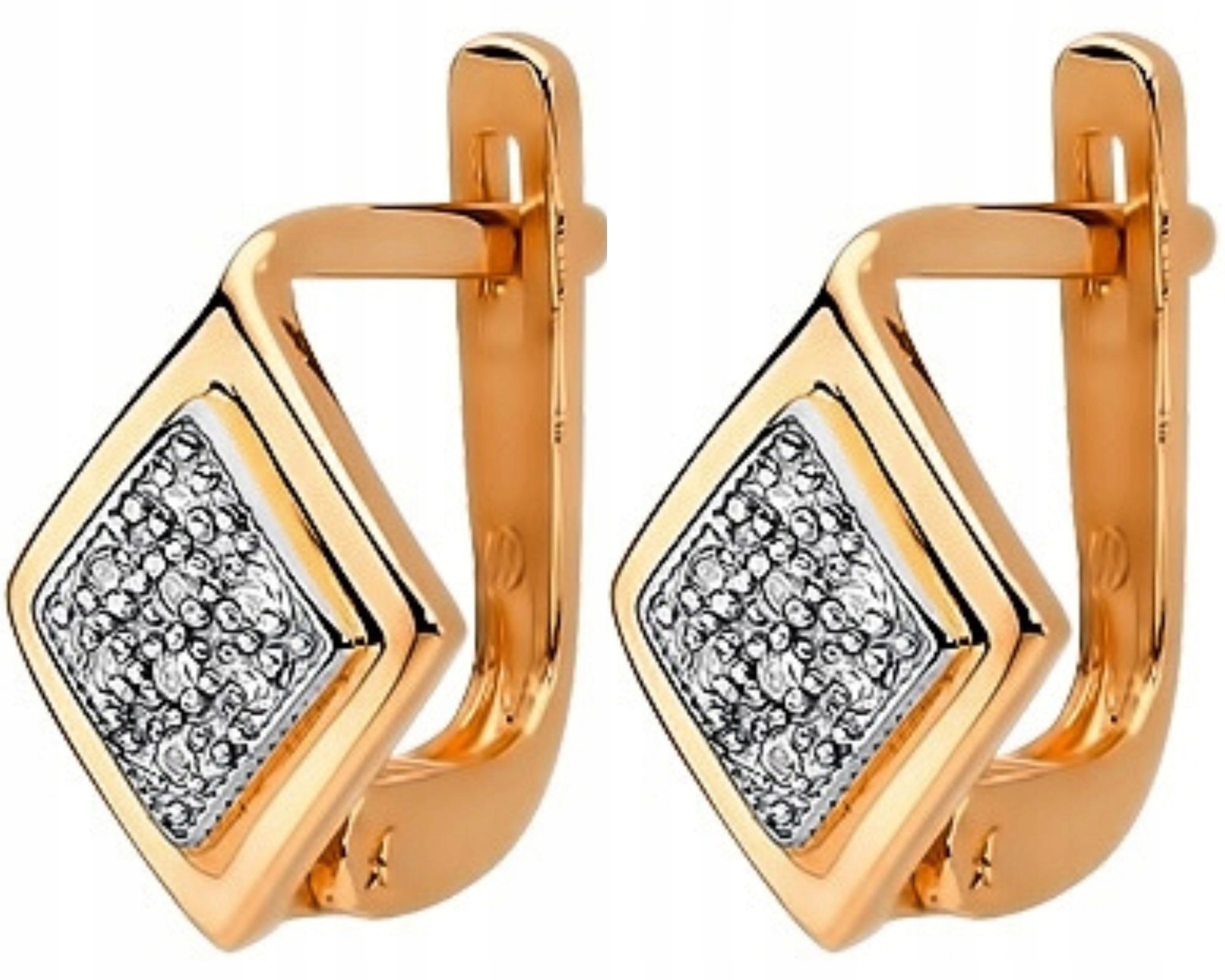 Růžové zlaté náušnice s brilianty 0,08 ct obchod