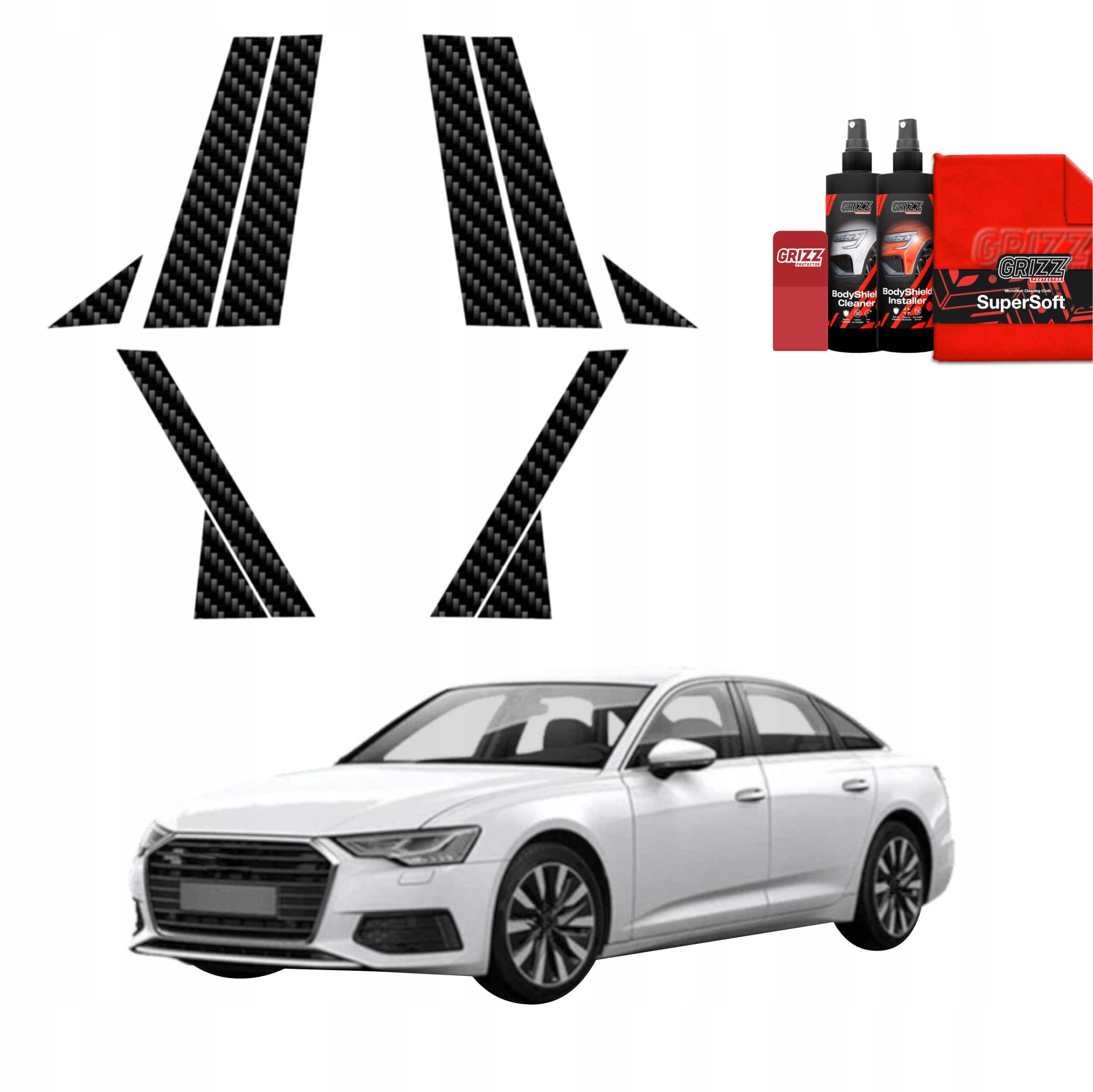10v1 Fólie na sloupky pro Audi A6 C8 Sedan (2018-2023)
