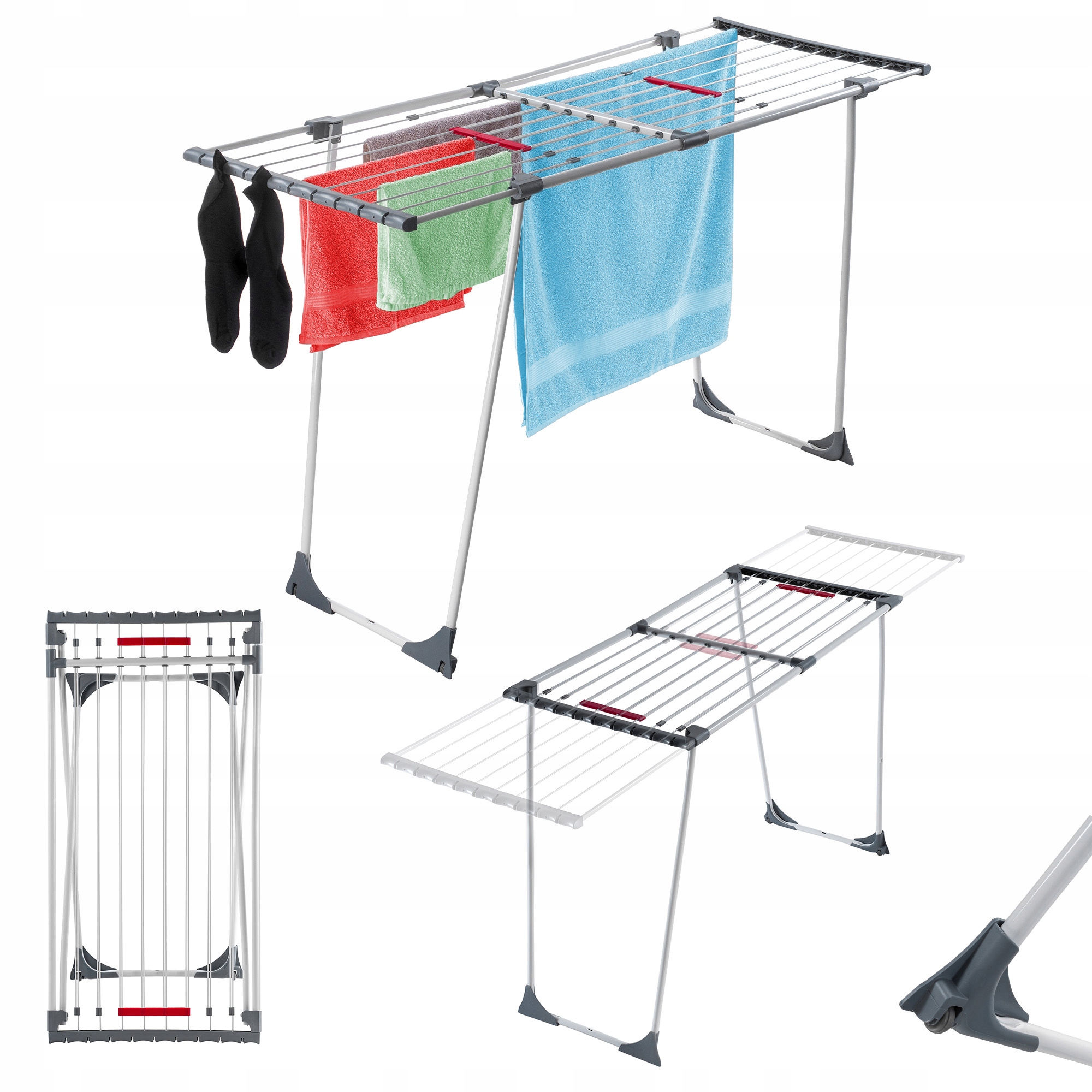 Sušák na prádlo Teleskopový Stabilní 196cm K Oblečení Na Prádlo