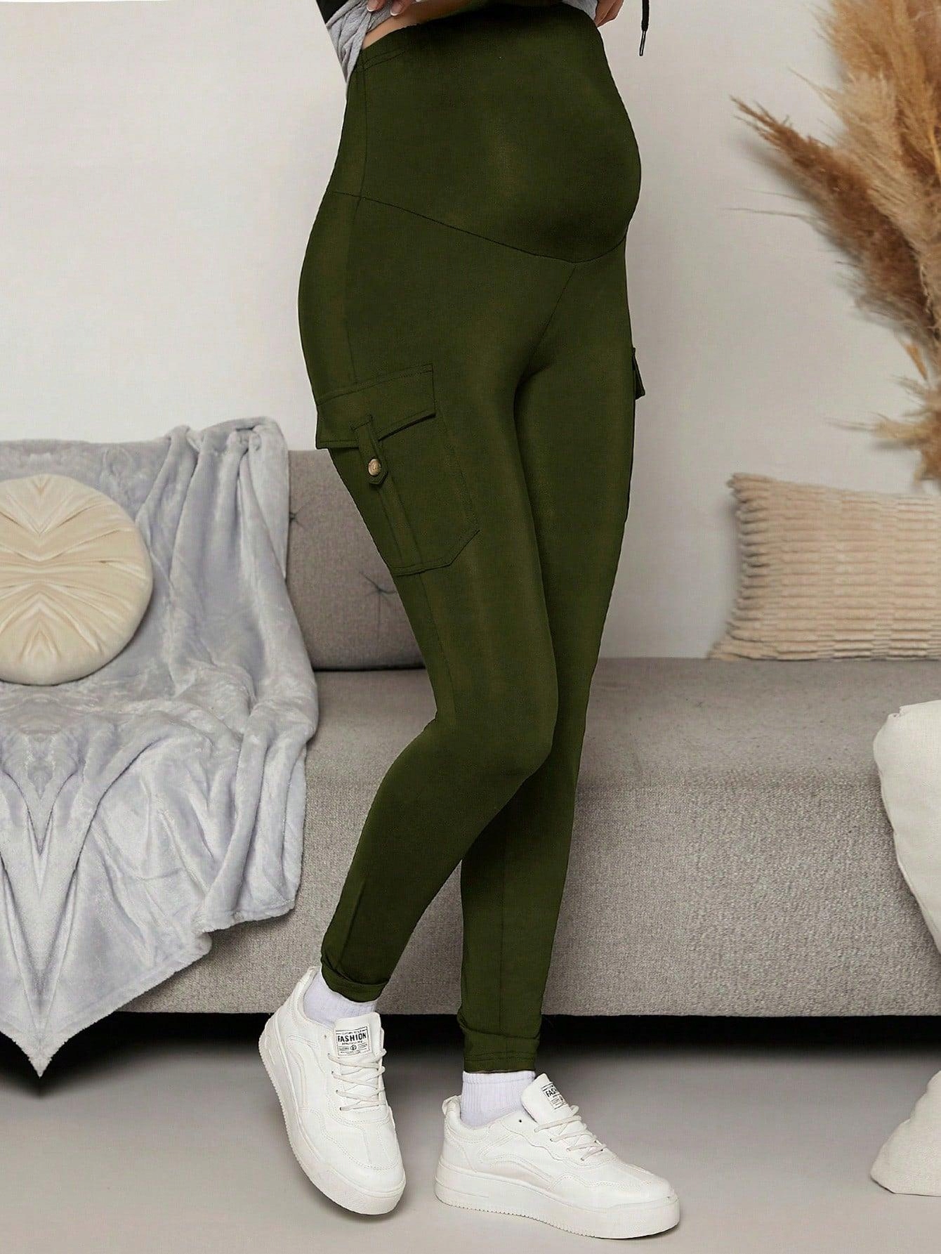 CIEMNO ZIELONE GŁADKIE DOPASOWANE SPODNIE DŁUGIE KIESZENIE SHEIN 38 Marka Shein