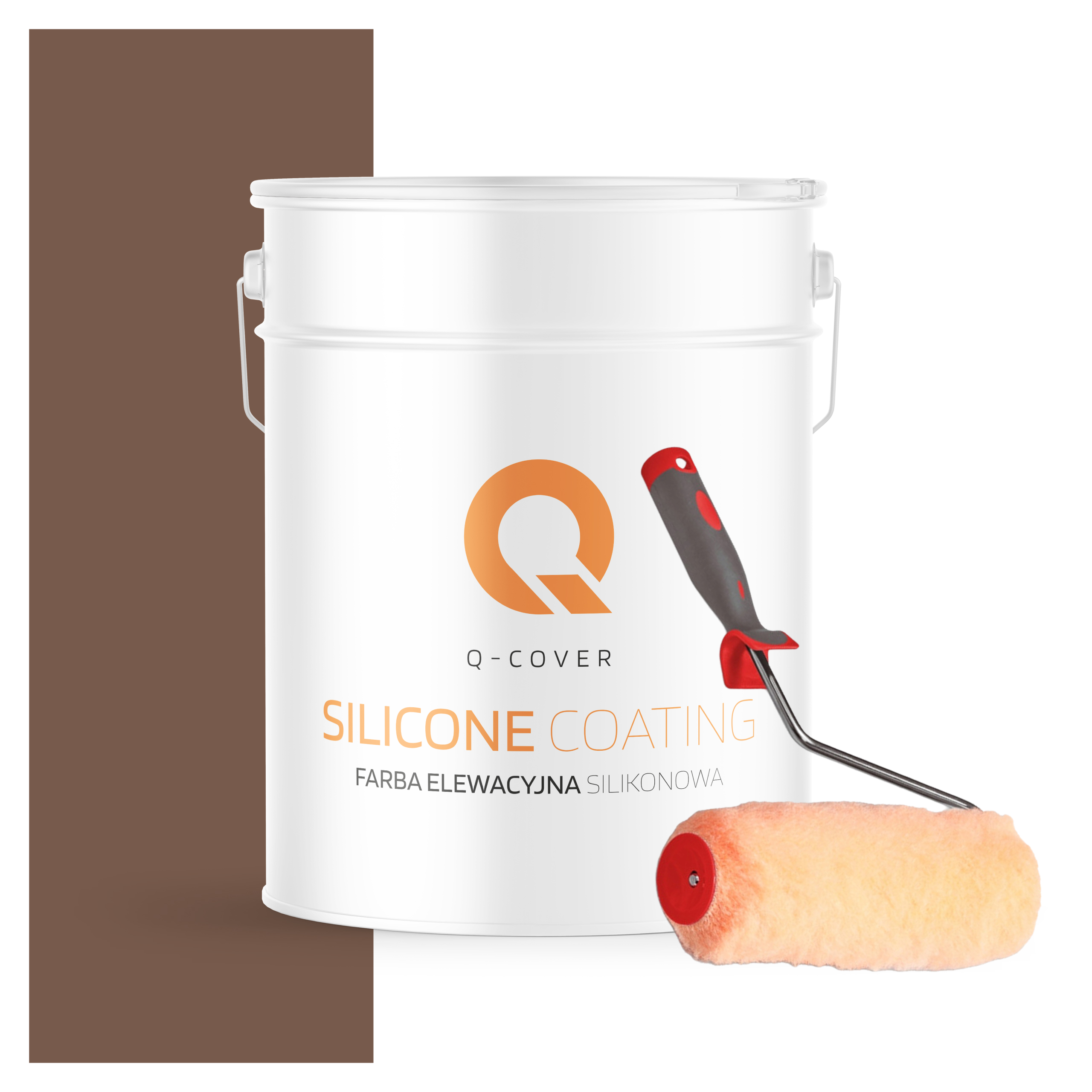 Fasádna silikónová vonkajšia farba na omietku 10 l, farba čokoládová valček