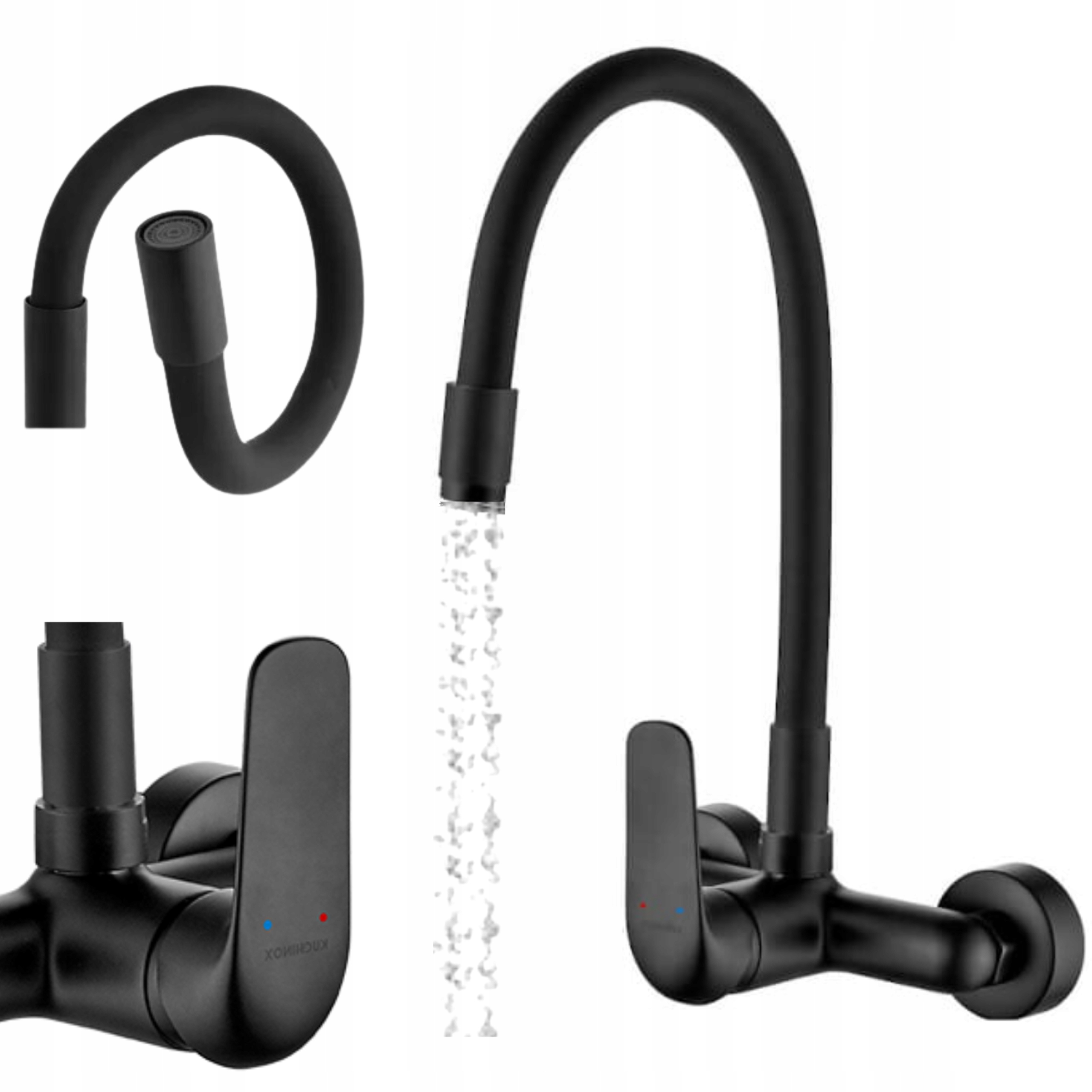 Nástěnná Kuchyňská Baterie Flex Černá Flexibilní Ramínko Kuchyňská Baterie