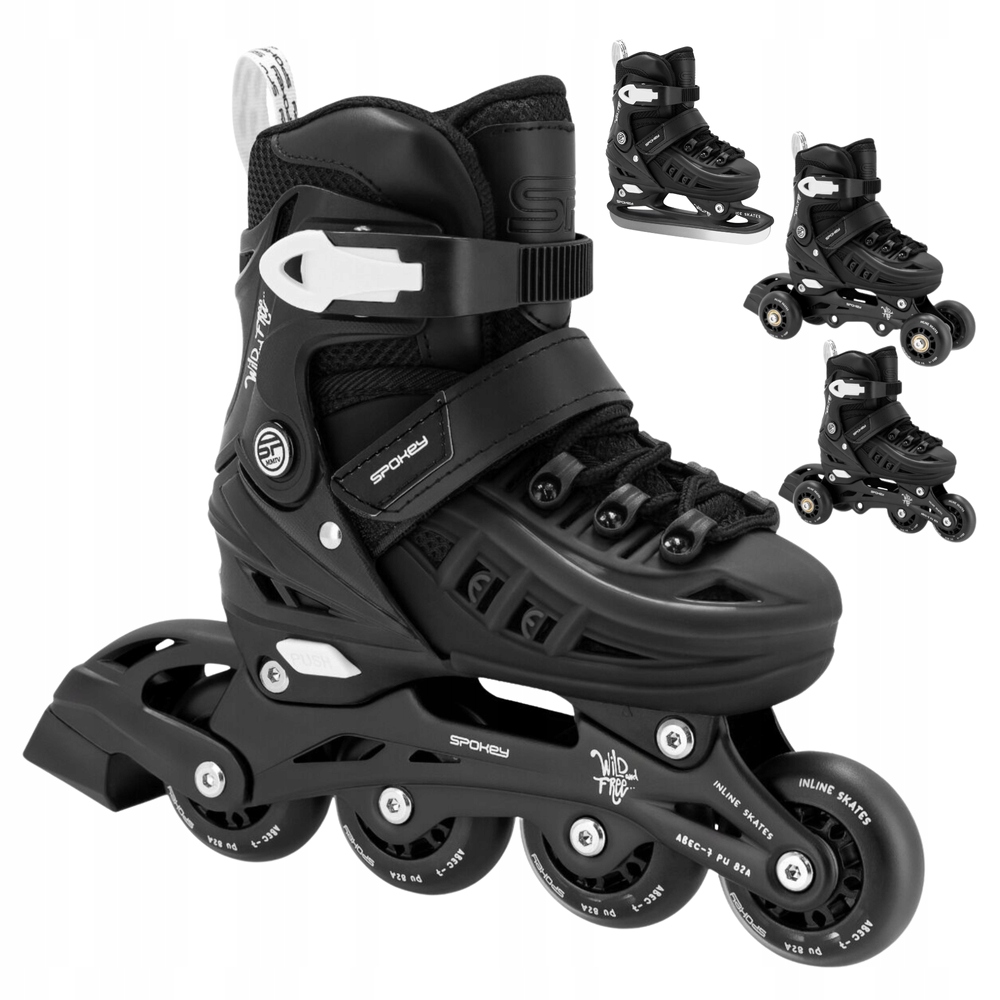 Łyżworolki 4w1 Łyżwy Hokejowe Z Regulacją Rolki Wrotki Dziecięce 34-38