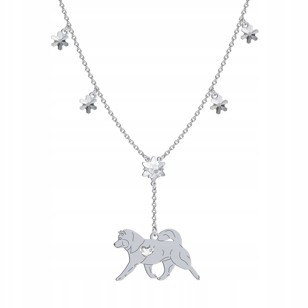 Stříbrný náhrdelník Alaskan Malamute 925 Dárek Řetízek Gravírování Bonus