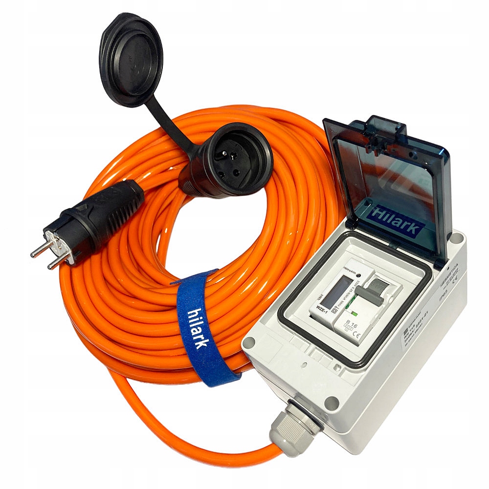 Prodlužovací Kabel gumový pojistkový kabel B16 počítadlo Pur H07BQ-F 3x2,5 silný 2 m