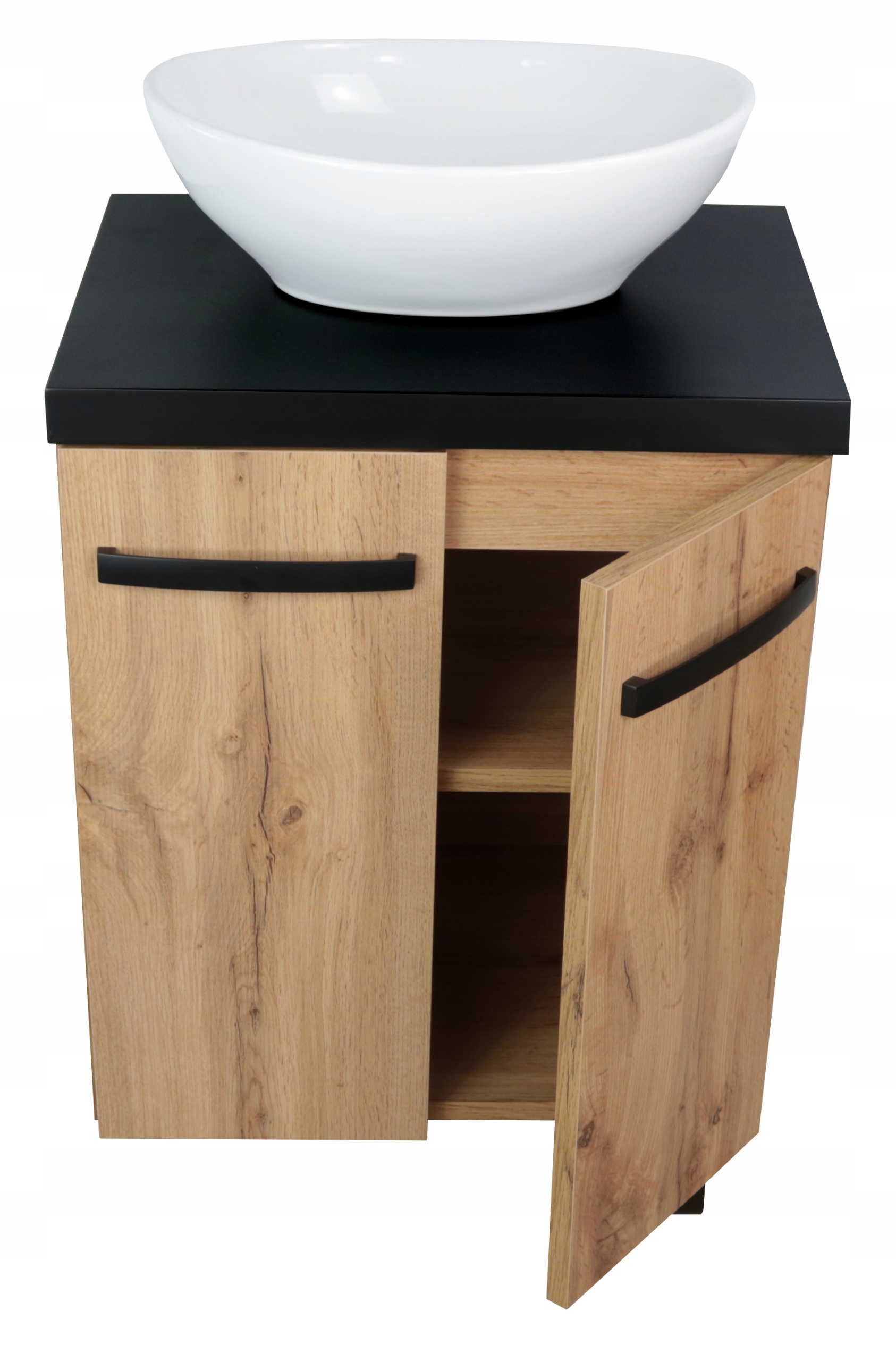 STOJĄCA SZAFKA POD UMYWALKĘ DĄB 60 CM |BLAT CZARNY LAKIER MAT Kod producenta MEBLICO.COM - RADEK SAM WOTAN