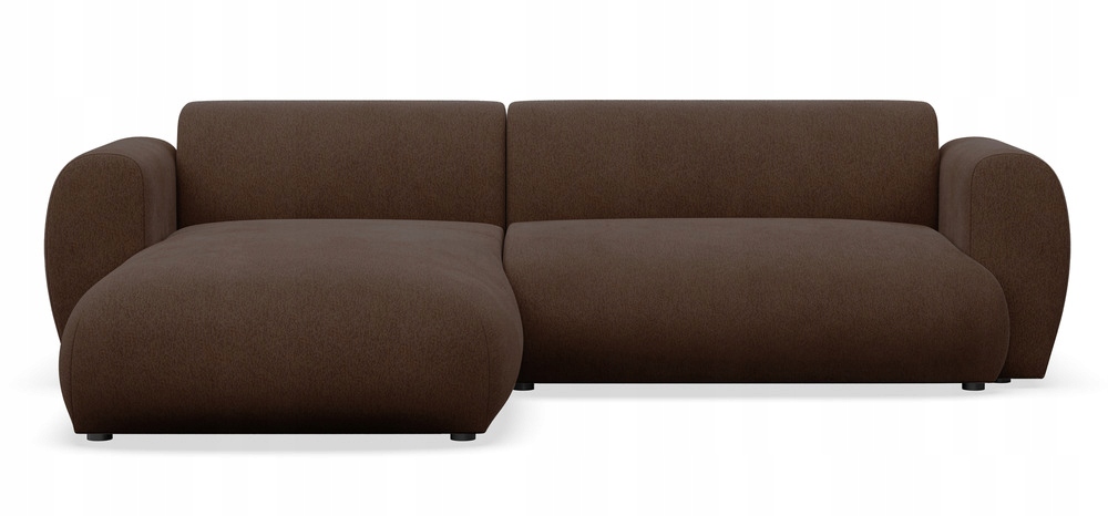 Rohová Sedací Souprava s funkcí spaní Emia L-tvarovaná, levostranná, hnědá žinylka