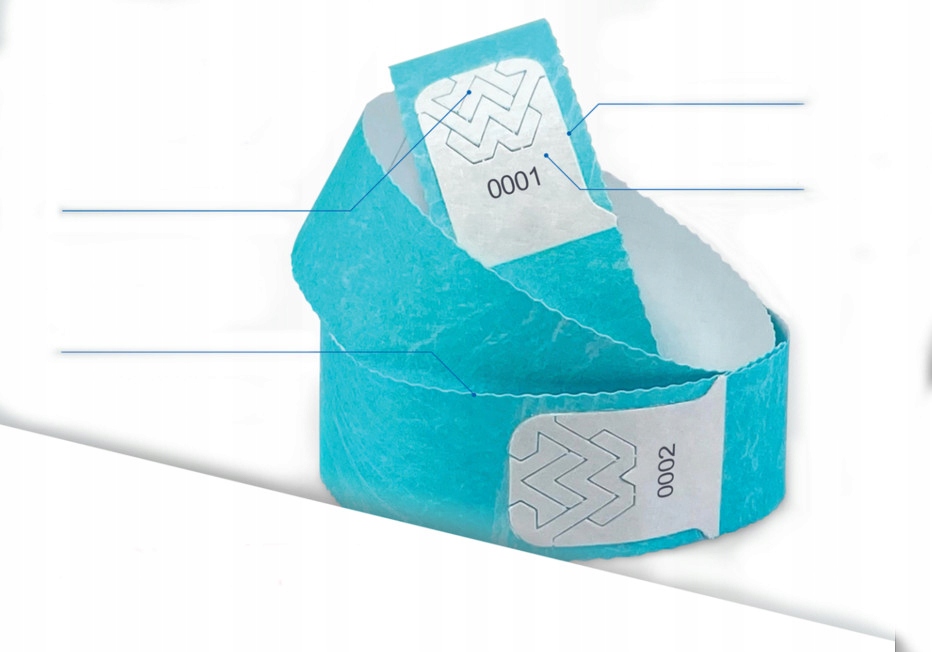 OPASKI PAPIEROWE NA RĘKĘ TYVEK KOLORY ZESTAW 100 Rodzaj eventowe