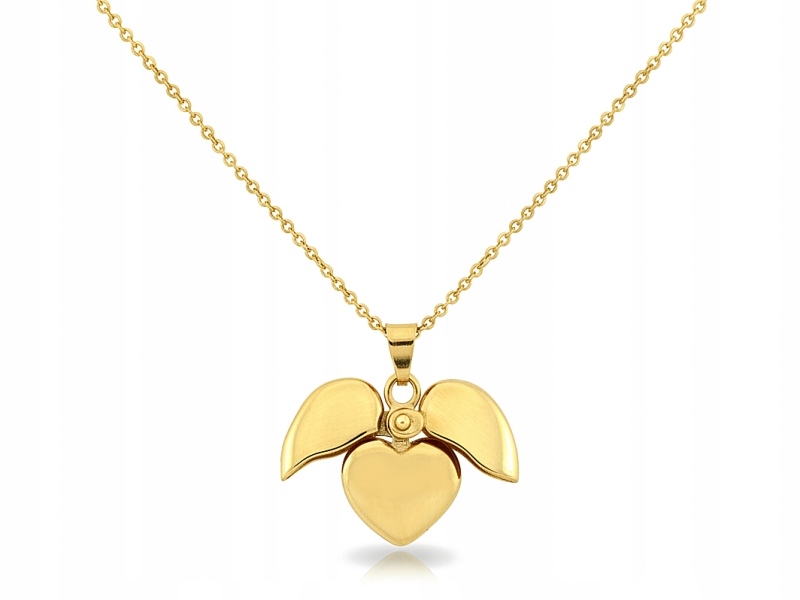 Zlatý náhrdelník 585 s přívěskem Otevírací Srdce uprostřed r45 Tajemník 3.92g