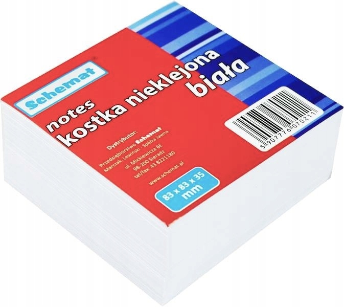 

Notes Kostka Nieklejona Biała karteczki Schemat