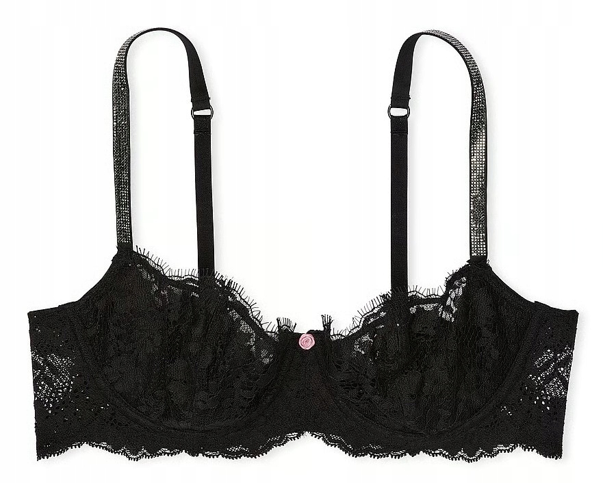 Podprsenka měkká balkonetka Victoria's Secret zirkony černá 75E (34DD)