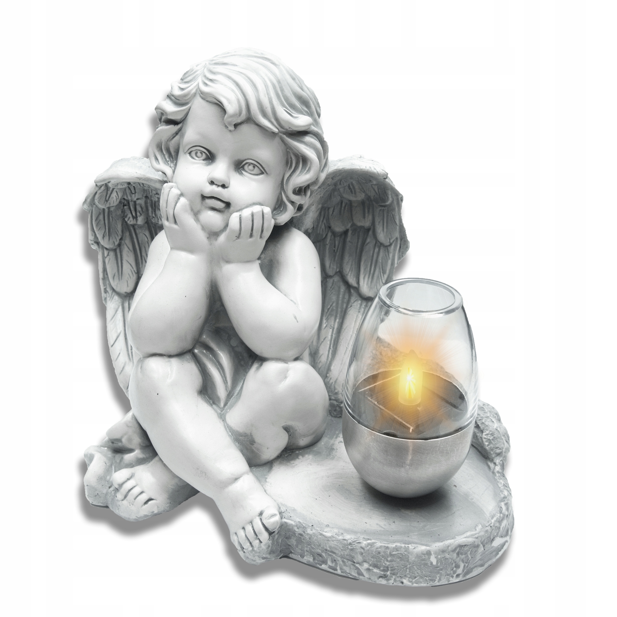 ZNICZ GIPSOWA FIGURKA NAGROBNA LAMPA SOLARNA LED Marka Decortrend