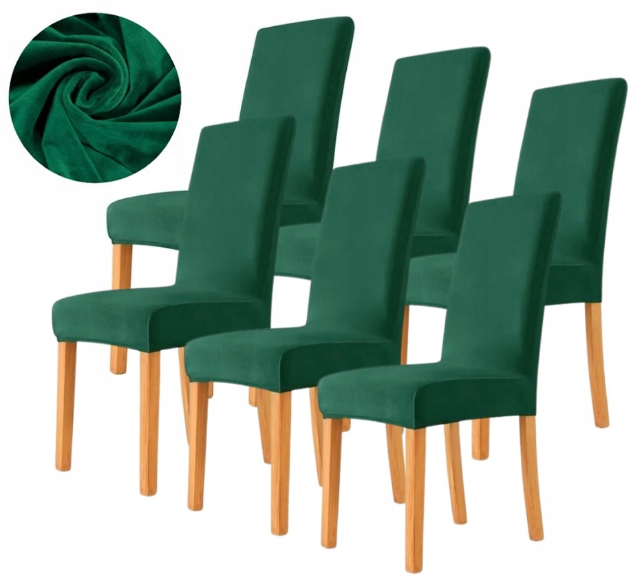 Sada 6 Ks Potahů Na Židli Velur Premium Plyš Elastický