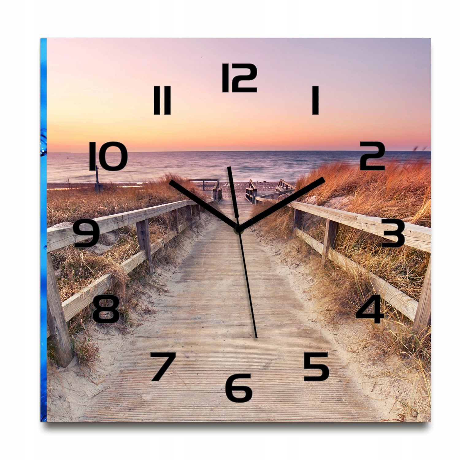 

Duży szklany zegar ścienny Ścieżka na plażę 60x60