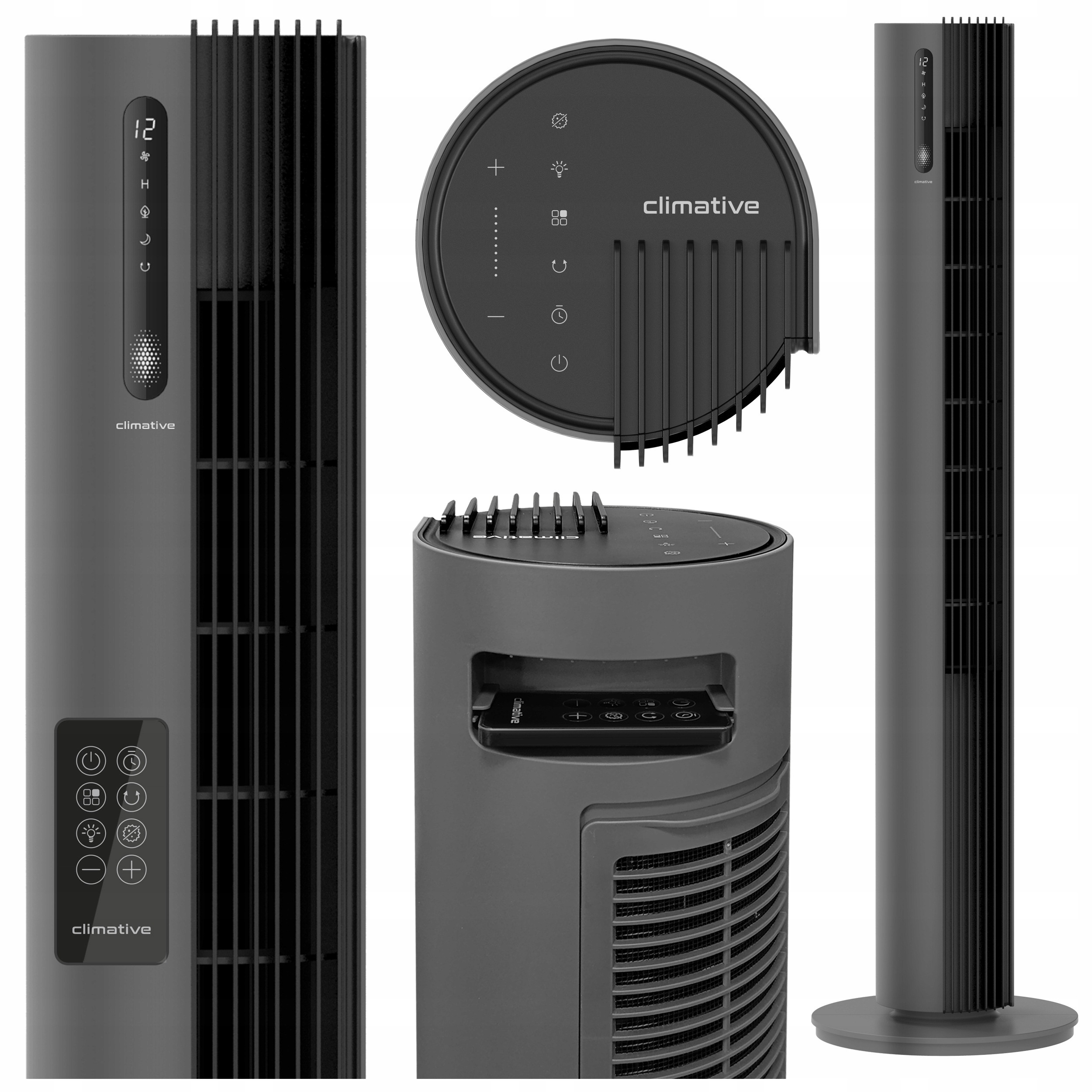 Silný tichý sloupový ventilátor XXL 12 rychlostních stupňů Pure Plasma ionizace dálkové ovládání