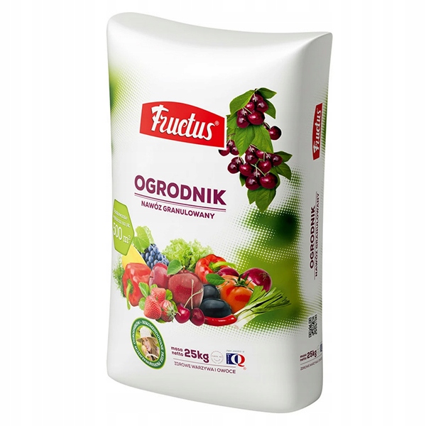 Wieloskładnikowy Fructus Ogrodnik 25 Kg Npk Do Warzyw Drzew Krzewów