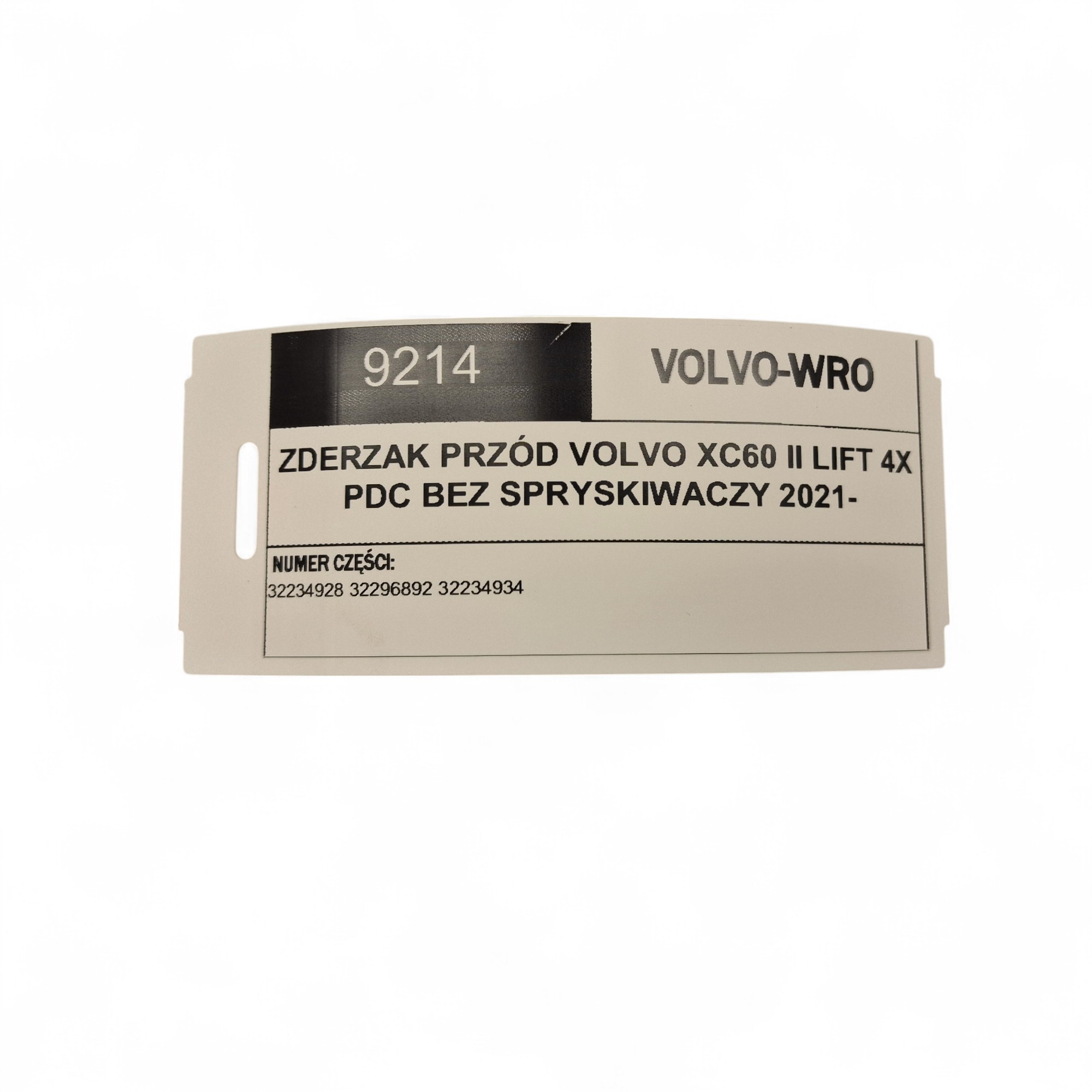 bumper front VOLVO XC60 II LIFT 4X PDC without washers 2021
