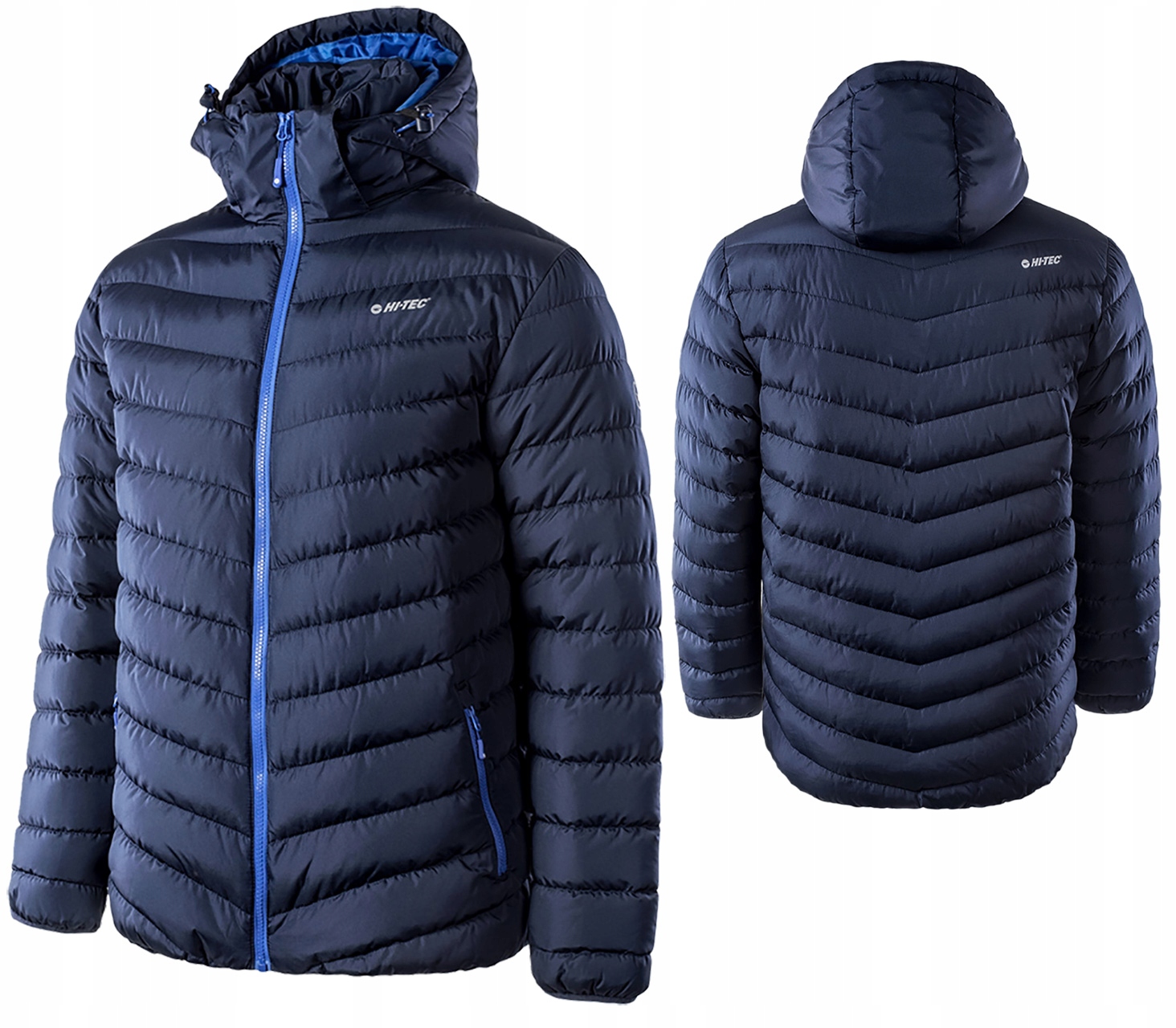 Zimní Bunda Pánská Hi-tec Michos Péřová Prošívaná S Kapucí Teplá XL