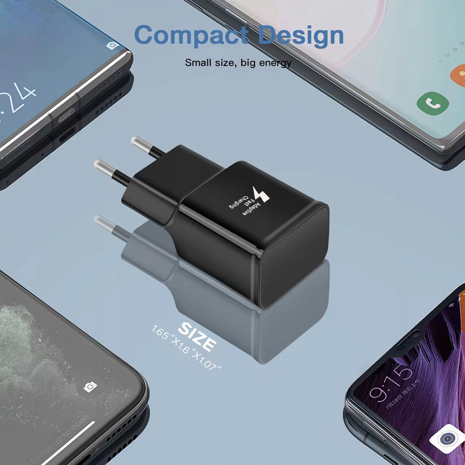 SZYBKIE ŁADOWANIE ZESTAW 2x USB Ładowarka z 2M Kablem Typ C — miniatura 5