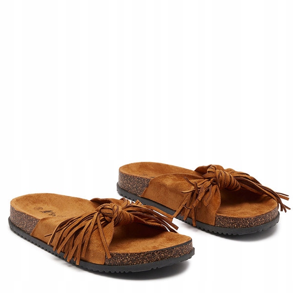 

Camelowe Klapki Damskie Z Frędzlami Guttis 36