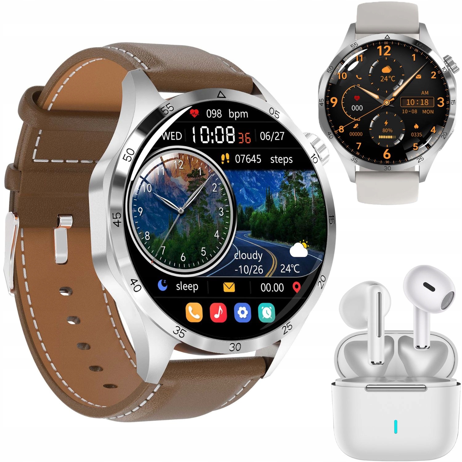 Dámske inteligentné hodinky Glukóza Rozhovory Pulz Tlak Dva popruhy slúchadlá