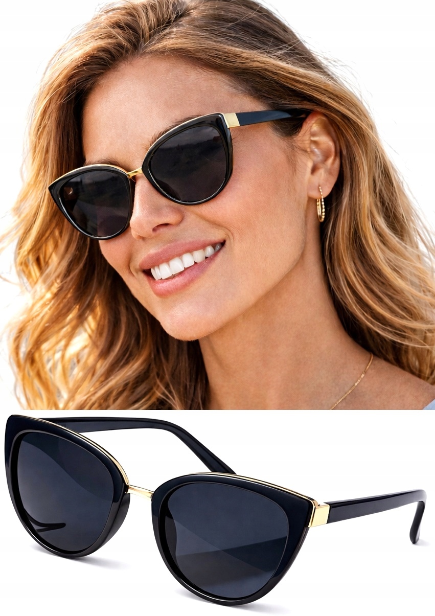 OKULARY PRZECIWSŁONECZNE DAMSKIE Z POLARYZACJĄ FILTREM UV PolarZONE Z ETUI