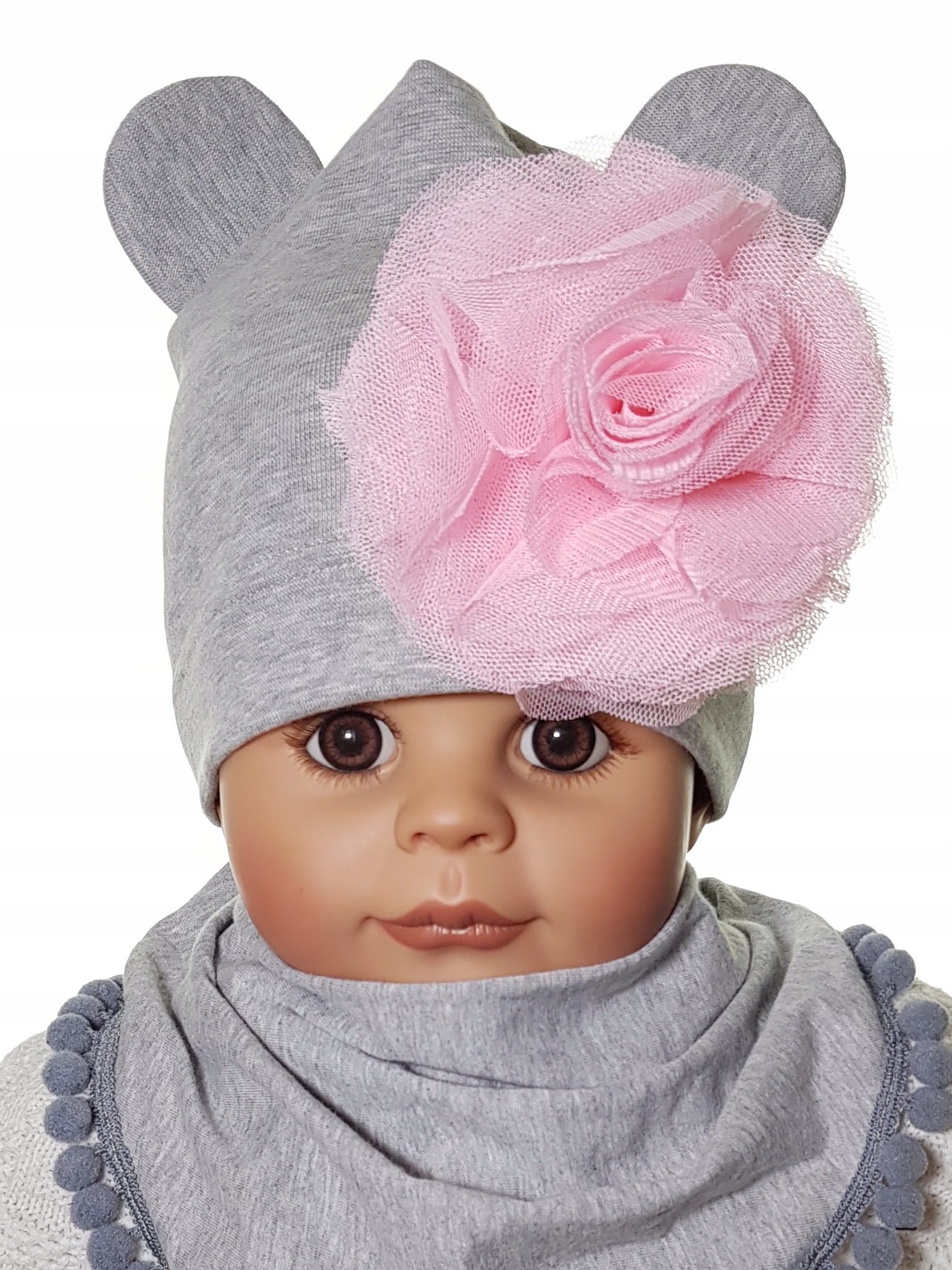 KOMPLET CZAPKA MYSZKA MINNIE + CHUSTKA CZAPECZKA CHUSTECZKA 3-12 M-C 15WZÓR Sezon jesienny wiosenny