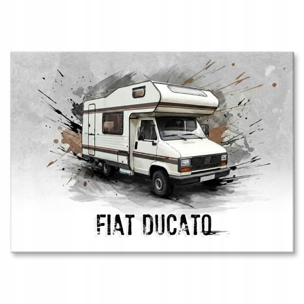 Plakát kovová plechová dekorace Fiat Ducato Kamper dárek pro vanlifera