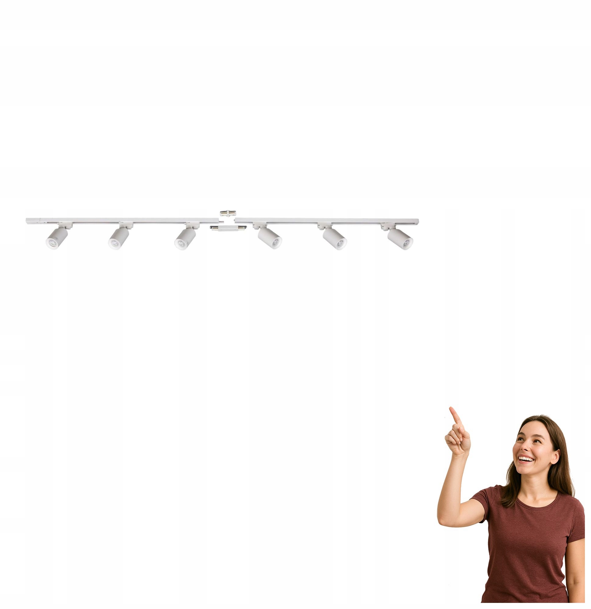 Jednoduchá sada, biely 2 m koľajnicový kábel s 1-fázovými reflektormi 3047 Zuma Line