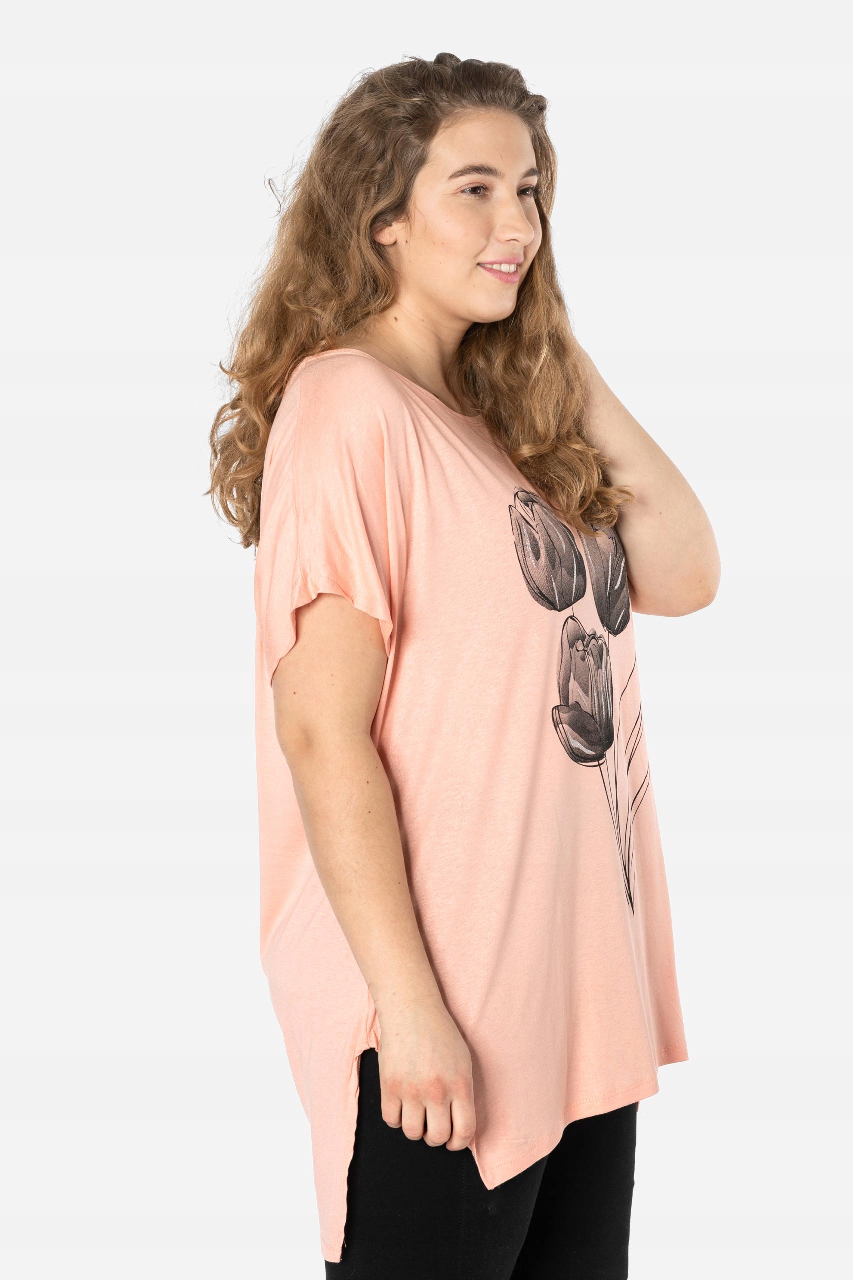 Duża Długa Bluzka Damska Tunika Oversize 653-12 Rozmiar uniwersalny