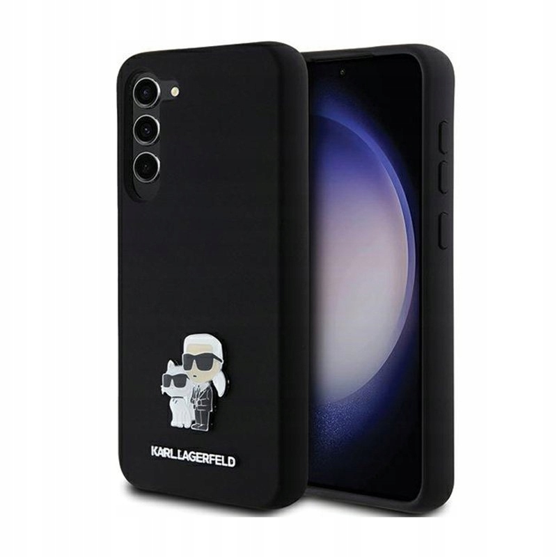 Karl Lagerfeld Silicone Karl & Choupette Metal Pin Pouzdro pro Samsung