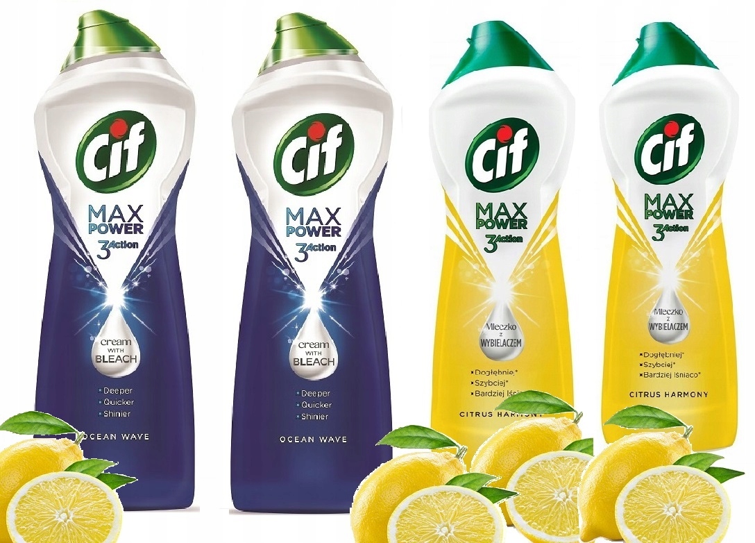 

Zestaw Cif Max Power 1L mleczko z wybielaczem